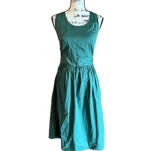 Everlane Cotton green Dress cross back pockets 4